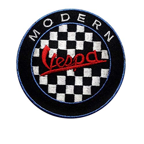 Vespa MODERN T Sports Racing MOTORSPORT Aufnäher Besticktes Patch zum Aufbügeln Applique Souvenir Zubehör von LipaLipaNa