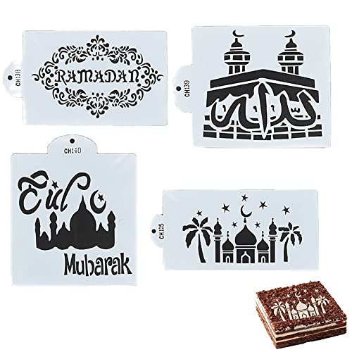 Eid Mubarak Ramadan Kuchen Schablone Schimmel Kaffee Druckvorlage Spray Schablone Fondant Kuchen Kekse Dekorieren Werkzeuge Keksedekoration von Lipfer