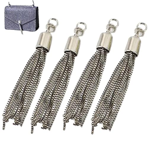 Lipfer Key Ring Quaste Tassel Set 4pcs Metall Quasten Anhänger Schnallen Für Schmuck, Die DIY Crafts Keychain Armbänder Bag -zubehör Machen von Lipfer