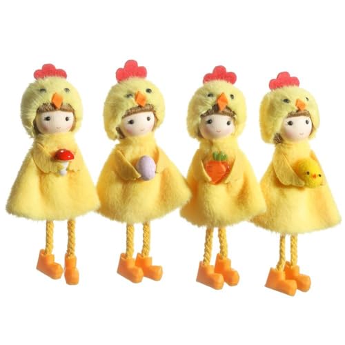 Lipfer 4pcs Plüsch Huhn Ornament Frühling Urlaub Hängende Ornament Für Wohnzimmer Schlafzimmer Tisch Mittelstücke Hause Dekoration von Lipfer