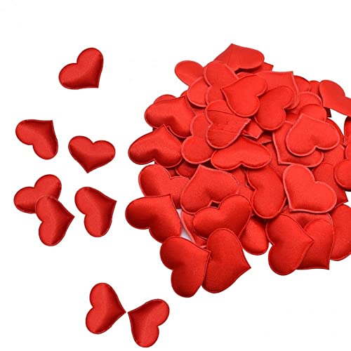 Lipfer 500pcs 35mm Romantischer Schwamm Satin Stoff Herz Blütenblätter Hochzeit Konfetti Tischbett Herz Blütenblätter Hochzeit Valentinstag Dekoration von Lipfer