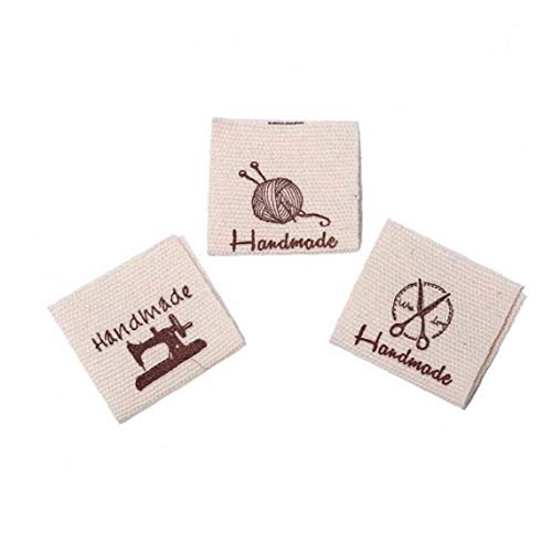 Lipfer 50pcs Stoffnähetiketten -Tags Handgefertigt Liebesbezeichnungen Tags Für Kleidung Handgefertigtes Etikett Kleidung Tags Falten Näh Tags DIY Hut/Kleidungszubehör Zubehör von Lipfer