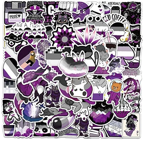 Lipfer 60pcs Asexuelle Pride -Aufkleber, LGBT -stolz Nicht -sexuelle Vinylaufkleber, Perfekt Für Wasserflaschen -Laptop -Scrapbooking -abziehbilder Asexual Pride Gift von Lipfer