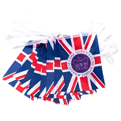 Lipfer Queen Platinum Jubilee 2022 Bunting Banner, Union Flags Bunting, Großbritannien Britain Flags String Banner Für 70 Jahre Queen Jubilee Paraden Royal Party Dekoration von Lipfer