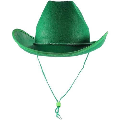 Lipfer St. Patrick's Day Cowboy-Cowgirl-Hut, Neuheit, Irisches Kostüm, Cowboyhut, Grüner Hut, Rave-Party von Lipfer