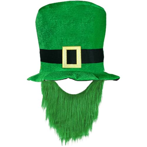 Lipfer St. Patrick's Day Zylinderhut Bartkappe Kopfbedeckung Damen Herren Grün Partyhut Für Halloween Karneval Geburtstag Day Feiertag Festival Cosplay Kostüm von Lipfer