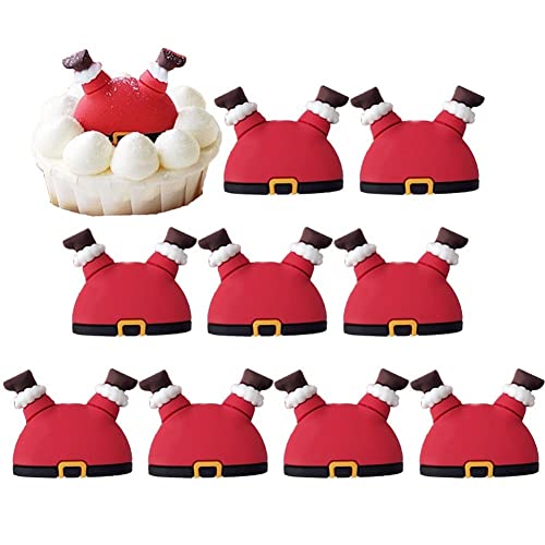 Lipfer Weihnachtscupcake Toppers Picks 10pcs Weihnachtsbaum Santa Claus Frohe Weihnachten Zahnstocher Fahnen Für Weihnachtskuchendekorationen von Lipfer