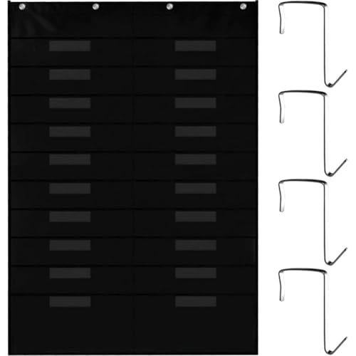 Schwarzes Taschendiagramm Für Das Klassenzimmer – Schwarze Taschendiagramme 20 Fächern, 4 Türaufhänger Im Lieferumfang Enthalten, Hängender Wandordner Für Aktenordner, Schulbriefkasten von Lipfer