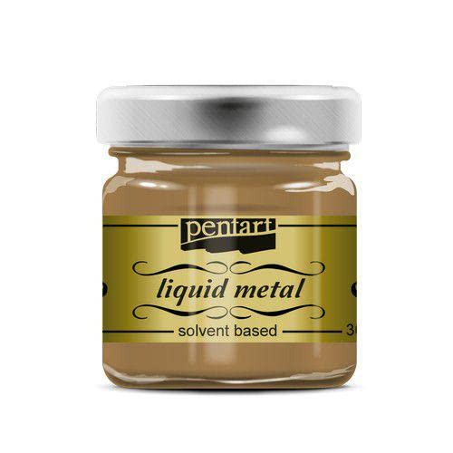 Pentart Flüssigmetall Acrylfarbe 30ml Antik Gold von Liquid Metal