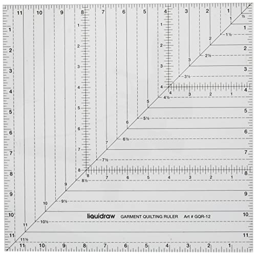 Liquidraw Quadratisches Quilting-Lineal, klare Acryl-Schablone, 30,5 cm von Liquidraw