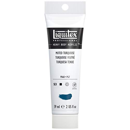 Liquitex 1040503 Professional Heavy Body Acrylfarbe in Künstlerqualität mit ausgezeichneter Lichtechtheit in buttriger Konsistenz, 59ml Tube - gedämpftes Türkis von Liquitex