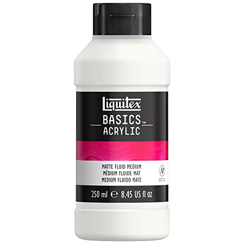 Liquitex 1041005 Basics Acrylfarbe Flüssiges Mattes Medium für Acrylfarben, verleiht Farben eine matte Oberfläche und reduziert den Glanz, macht Acrylfarbe transparenter, flüssig - 250ml Flasche von Liquitex