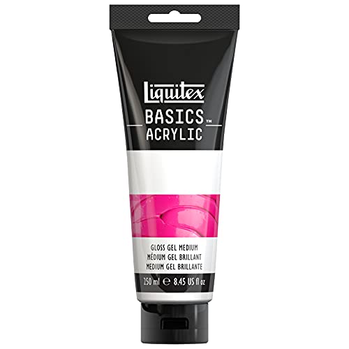 Liquitex 1041010 Basics Acrylfarbe Glanz Gel Medium für Acrylfarben, erhöht den Glanz und das Farbvolumen, verlangsamt die Trocknung und verbessert die Transparenz von Acrylfarben - 250ml Tube von Liquitex