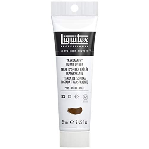 Liquitex 1045130 Professional Heavy Body Acrylfarbe in Künstlerqualität mit ausgezeichneter Lichtechtheit in buttriger Konsistenz, 59ml Tube - Umbra Gebrannt transparent von Liquitex