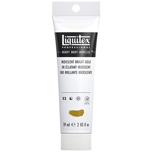 Liquitex 1045234 Professional Heavy Body Acrylfarbe in Künstlerqualität mit ausgezeichneter Lichtechtheit in buttriger Konsistenz, 59ml Tube - Irisierendes helles Gold von Liquitex