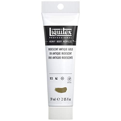 Liquitex 1045237 Professional Heavy Body Acrylfarbe in Künstlerqualität mit ausgezeichneter Lichtechtheit in buttriger Konsistenz, 59ml Tube - Irisierendes antikes Gold von Liquitex