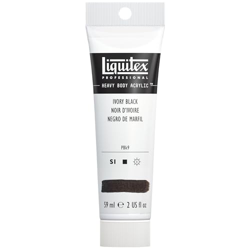 Liquitex 1045244 Professional Heavy Body Acrylfarbe in Künstlerqualität mit ausgezeichneter Lichtechtheit in buttriger Konsistenz, 59ml Tube - Elfenbeinschwarz von Liquitex