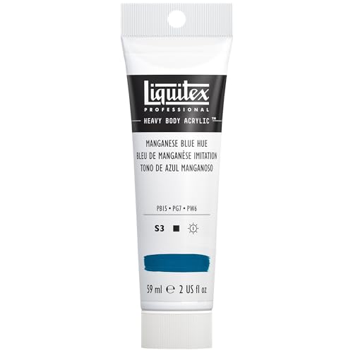 Liquitex 1045275 Professional Heavy Body Acrylfarbe in Künstlerqualität mit ausgezeichneter Lichtechtheit in buttriger Konsistenz, 59ml Tube - Manganblau Imit. von Liquitex