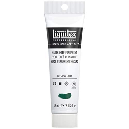 Liquitex 1045350 Professional Heavy Body Acrylfarbe in Künstlerqualität mit ausgezeichneter Lichtechtheit in buttriger Konsistenz, 59ml Tube - Dunkelgrün permanent von Liquitex