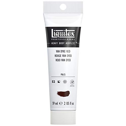 Liquitex 1045392 Professional Heavy Body Acrylfarbe in Künstlerqualität mit ausgezeichneter Lichtechtheit in buttriger Konsistenz, 59ml Tube - Van Dyckrot von Liquitex