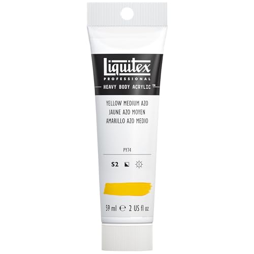 Liquitex 1045412 Professional Heavy Body Acrylfarbe in Künstlerqualität mit ausgezeichneter Lichtechtheit in buttriger Konsistenz, 59ml Tube - mittelgelb Azo von Liquitex