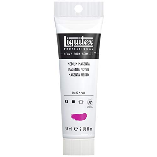 Liquitex 1045500 Professional Heavy Body Acrylfarbe in Künstlerqualität mit ausgezeichneter Lichtechtheit in buttriger Konsistenz, 59ml Tube - mittelmagenta von Liquitex