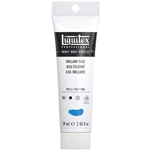 Liquitex 1045570 Professional Heavy Body Acrylfarbe in Künstlerqualität mit ausgezeichneter Lichtechtheit in buttriger Konsistenz, 59ml Tube - Brillantblau von Liquitex