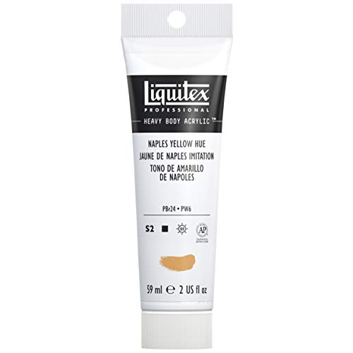 Liquitex 1045601 Professional Heavy Body Acrylfarbe in Künstlerqualität mit ausgezeichneter Lichtechtheit in buttriger Konsistenz, 59ml Tube - Neapelgelb Imit. von Liquitex