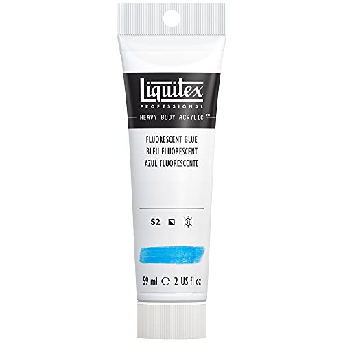 Liquitex 1045984 Professional Heavy Body Acrylfarbe in Künstlerqualität mit ausgezeichneter Lichtechtheit in buttriger Konsistenz, 59ml Tube - Fluo Blau von Liquitex