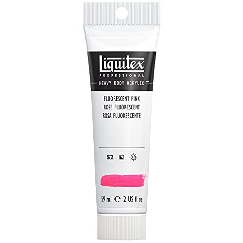 Liquitex 1045987 Professional Heavy Body Acrylfarbe in Künstlerqualität mit ausgezeichneter Lichtechtheit in buttriger Konsistenz, 59ml Tube - Fluo Pink von Liquitex