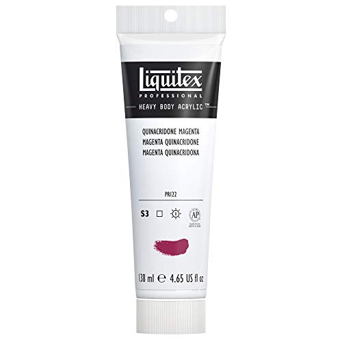 Liquitex 1047114 Professional Heavy Body Acrylfarbe in Künstlerqualität mit ausgezeichneter Lichtechtheit in buttriger Konsistenz, 138ml Tube - Quinacridone Magenta von Liquitex