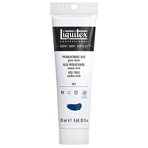 Liquitex 1047316 Professional Heavy Body Acrylfarbe in Künstlerqualität mit ausgezeichneter Lichtechtheit in buttriger Konsistenz, 138ml Tube - Phthaloblau (Grünton) von Liquitex