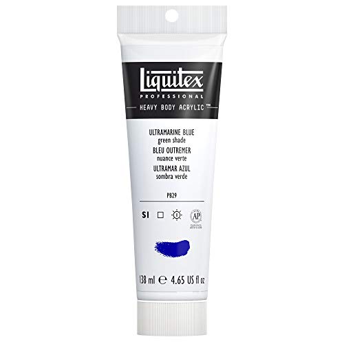 Liquitex 1047380 Professional Heavy Body Acrylfarbe in Künstlerqualität mit ausgezeichneter Lichtechtheit in buttriger Konsistenz, 138ml Tube - Ultramarinblau (Grünton) von Liquitex