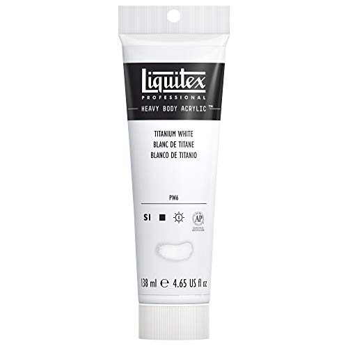 Liquitex 1047432 Professional Heavy Body Acrylfarbe in Künstlerqualität mit ausgezeichneter Lichtechtheit in buttriger Konsistenz, 138ml Tube - Titanweiß von Liquitex