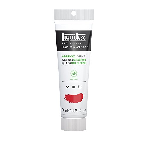 Liquitex 1138894 Professional Heavy Body Acrylfarbe in Künstlerqualität mit ausgezeichneter Lichtechtheit in buttriger Konsistenz, 138ml Tube - Kadmiumfrei Rot dunkel von Liquitex