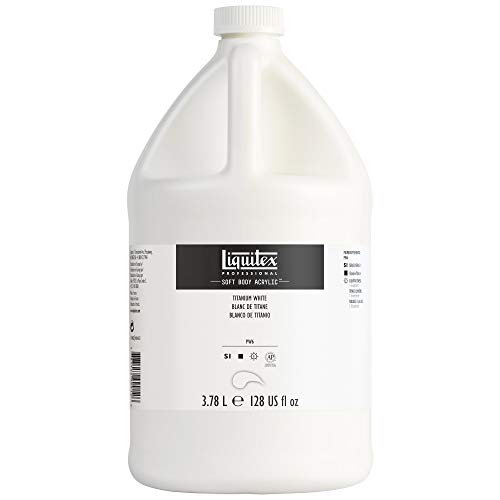 Liquitex 1378432 Professional Acrylfarbe Soft Body - Künstlerfarbe in cremiger deckender Konsistenz, hohe Pigmentierung, lichtecht & alterungsbeständig, 3,78L Eimer - Titanweiß von Liquitex