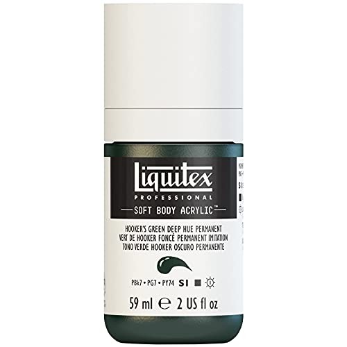 Liquitex 1959225 Professional Acrylfarbe Soft Body - Künstlerfarbe in cremiger deckender Konsistenz, hohe Pigmentierung, lichtecht & alterungsbeständig, 59ml Flasche - Hookers Grün Dunkel Perm. Imit. von Liquitex