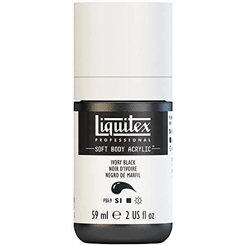 Liquitex 1959244 Professional Acrylfarbe Soft Body - Künstlerfarbe in cremiger deckender Konsistenz, hohe Pigmentierung, lichtecht & alterungsbeständig, 59ml Flasche - Elfenbeinschwarz von Liquitex