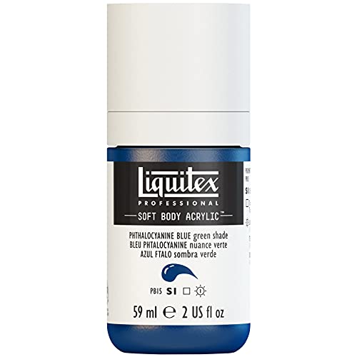 Liquitex 1959316 Professional Acrylfarbe Soft Body - Künstlerfarbe in cremiger deckender Konsistenz, hohe Pigmentierung, lichtecht & alterungsbeständig, 59ml Flasche - Phthaloblau (Grünton) von Liquitex