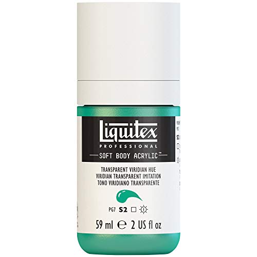 Liquitex 1959327 Professional Acrylfarbe Soft Body - Künstlerfarbe in cremiger deckender Konsistenz, hohe Pigmentierung, lichtecht & alterungsbeständig, 59ml Flasche - Viridian Transp. Imit. von Liquitex