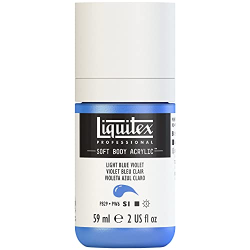 Liquitex 1959680 Professional Acrylfarbe Soft Body - Künstlerfarbe in cremiger deckender Konsistenz, hohe Pigmentierung, lichtecht & alterungsbeständig, 59ml Flasche - Blauviolett Hell von Liquitex