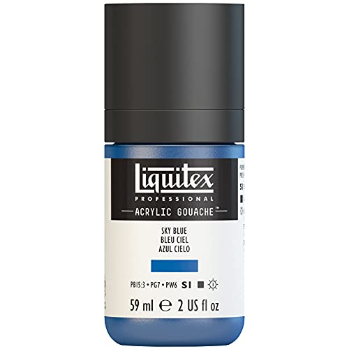 Liquitex 2059279 Professional Acryl Gouache - Himmelblau, 59ml Flasche, matt - Acrylfarbe mit Gouache Eigenschaften, Hochdeckend, Wasserfest & Lichtecht von Liquitex