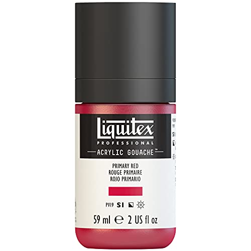 Liquitex 2059415 Professional Acryl Gouache - Primärrot, 59ml Flasche, matt - Acrylfarbe mit Gouache Eigenschaften, Hochdeckend, Wasserfest & Lichtecht von Liquitex