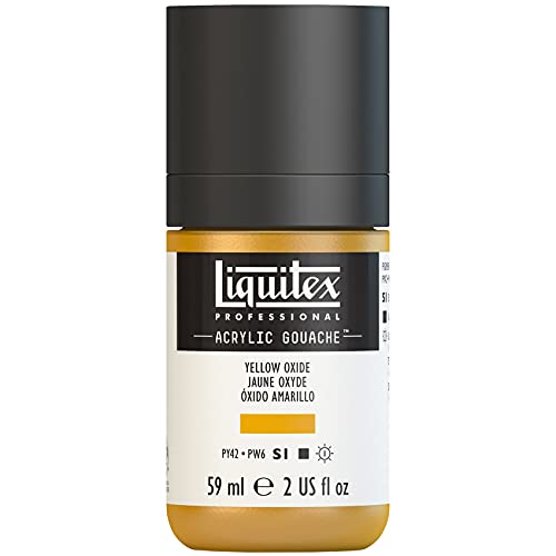 Liquitex 2059416 Professional Acryl Gouache - Oxidgelb , 59ml Flasche, matt - Acrylfarbe mit Gouache Eigenschaften, Hochdeckend, Wasserfest & Lichtecht von Liquitex