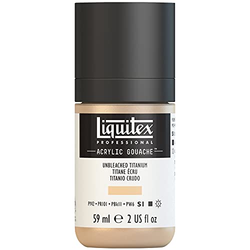 Liquitex 2059434 Professional Acryl Gouache - Ungebleichtes Titan , 59ml Flasche, matt - Acrylfarbe mit Gouache Eigenschaften, Hochdeckend, Wasserfest & Lichtecht von Liquitex