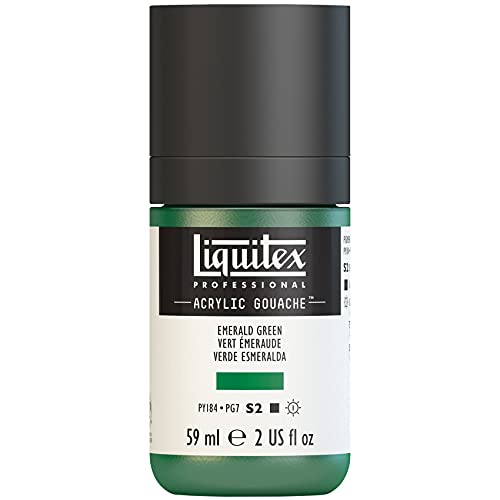 Liquitex 2059450 Professional Acryl Gouache - Smaragdgrün , 59ml Flasche, matt - Acrylfarbe mit Gouache Eigenschaften, Hochdeckend, Wasserfest & Lichtecht von Liquitex