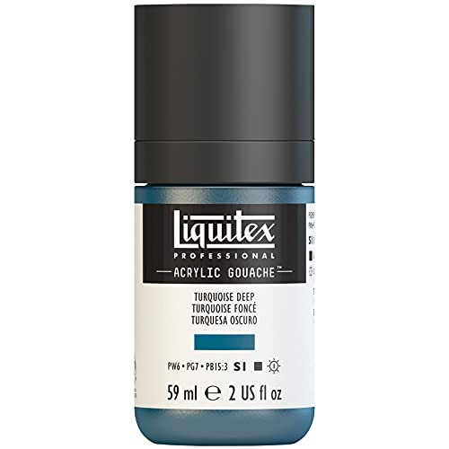 Liquitex 2059561 Professional Acryl Gouache - Dunkeltürkis , 59ml Flasche, matt - Acrylfarbe mit Gouache Eigenschaften, Hochdeckend, Wasserfest & Lichtecht von Liquitex