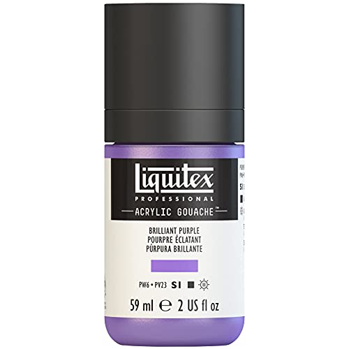 Liquitex 2059590 Professional Acryl Gouache - Brillantlila , 59ml Flasche, matt - Acrylfarbe mit Gouache Eigenschaften, Hochdeckend, Wasserfest & Lichtecht von Liquitex