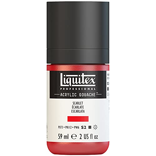 Liquitex 2059905 Professional Acryl Gouache - Scharlachrot, 59ml Flasche, matt - Acrylfarbe mit Gouache Eigenschaften, Hochdeckend, Wasserfest & Lichtecht von Liquitex