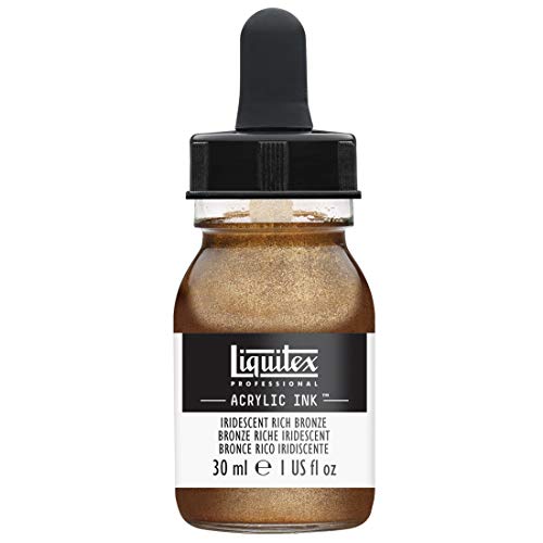 Liquitex 4260229 flüssige Professional Acrylfarben - Ink, Tusche, 30 ml,hochpigmentierte Airbrushfarbe, Irisierende Satte Bronze von Liquitex
